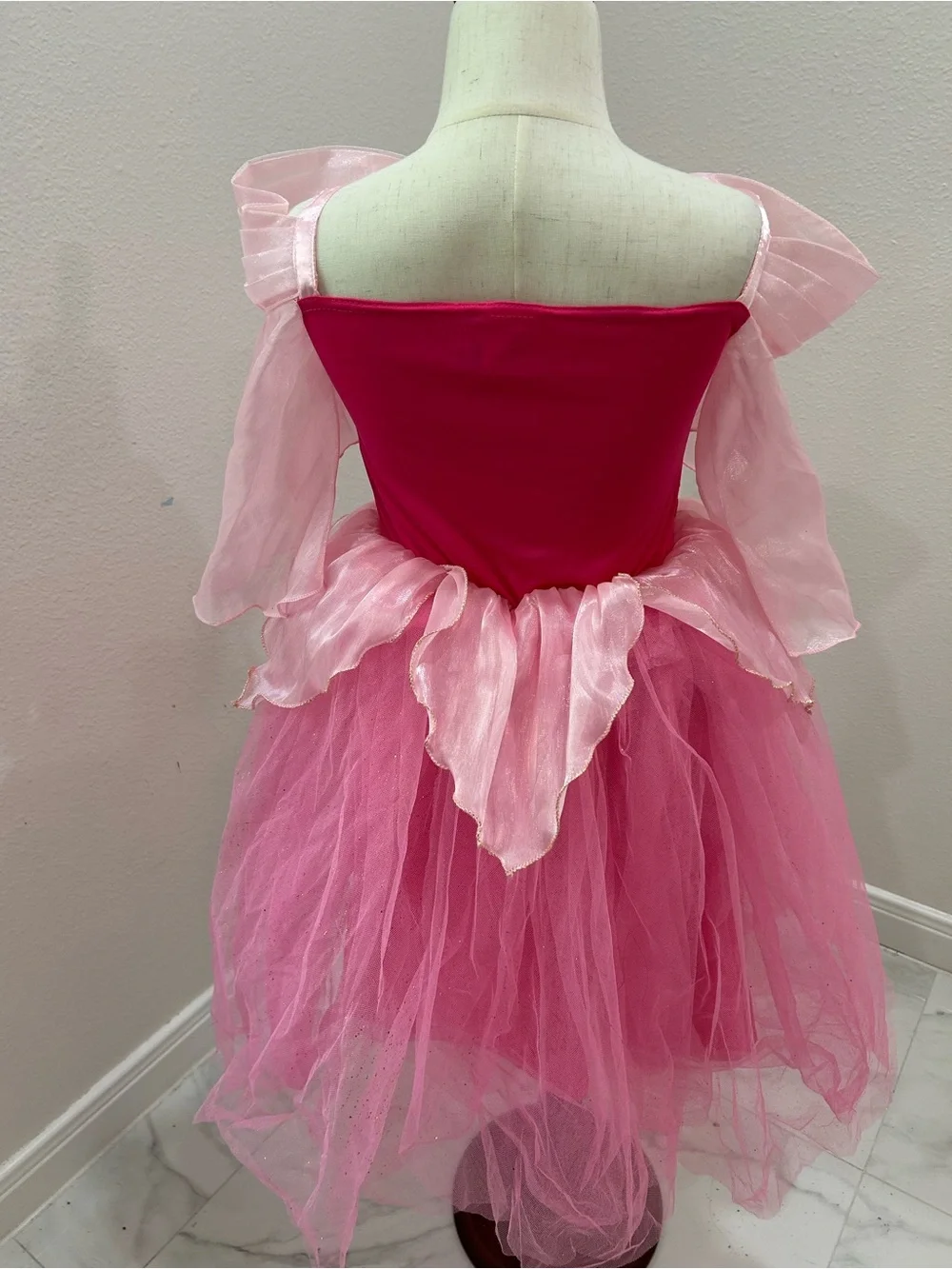 Disney Sleeping Beauty Princess Aurora Tulle Costume Dress, Girls Size 5/6